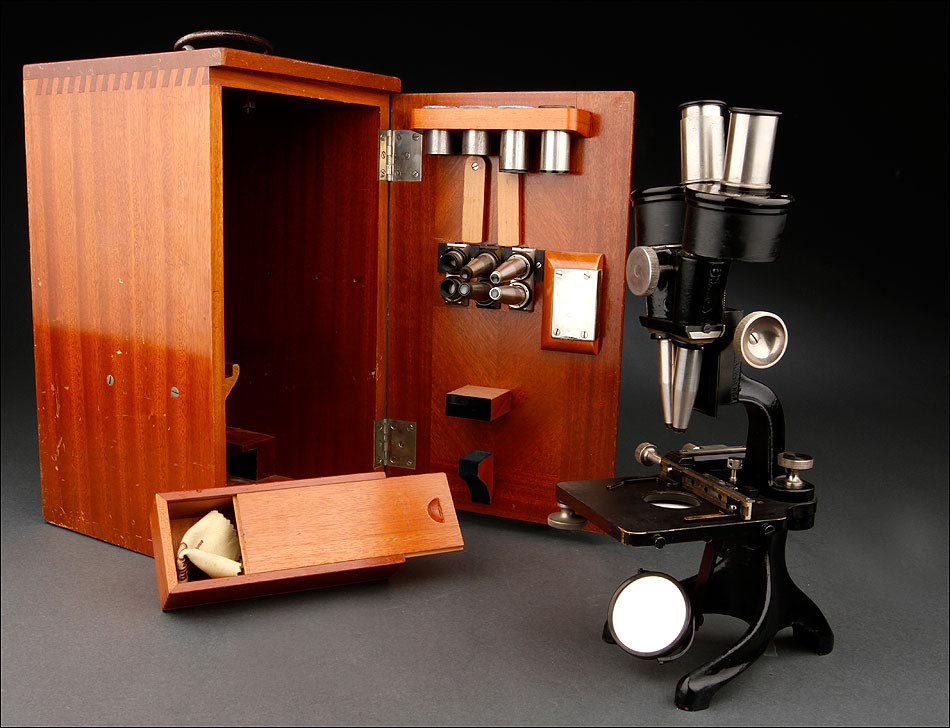 microscopio antiguo, Carl Zeiss, Jenna, antiguedades cientificas