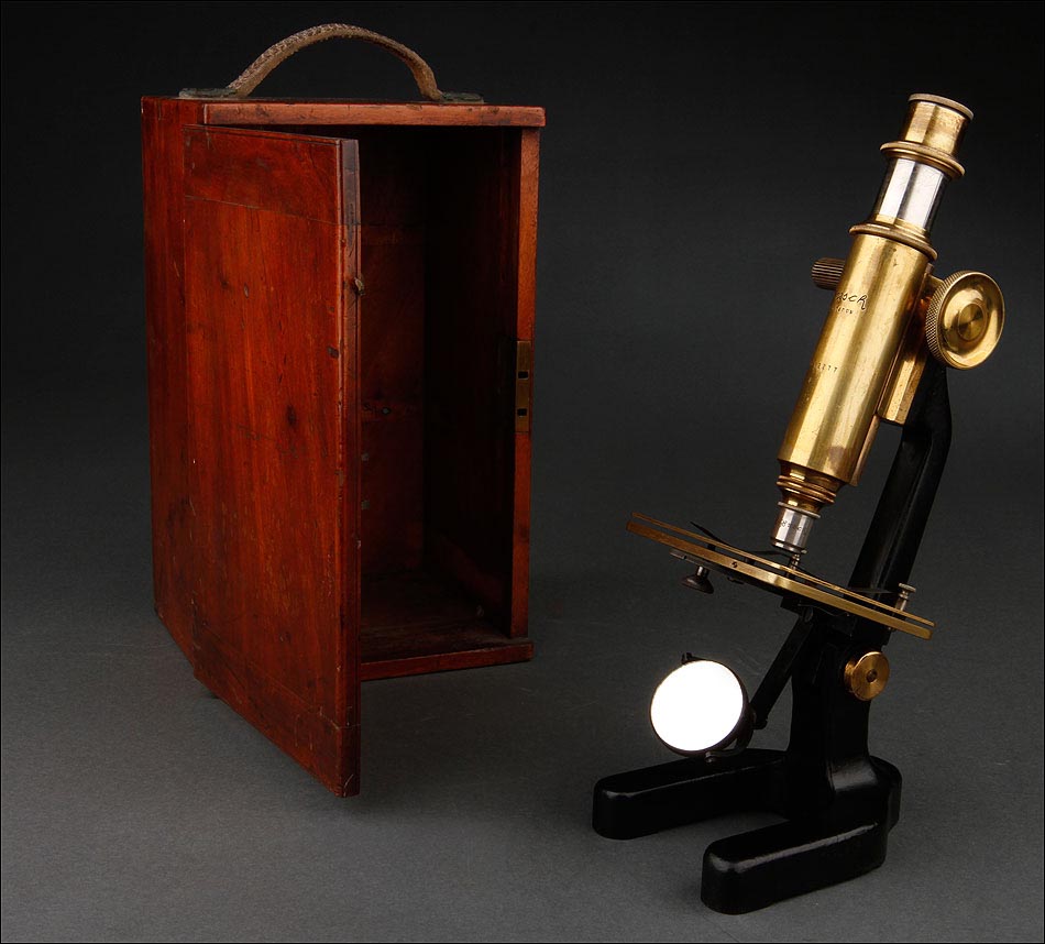 microscopio antiguo, Emil Busch, antiguedades científicas, antiguedades opticas