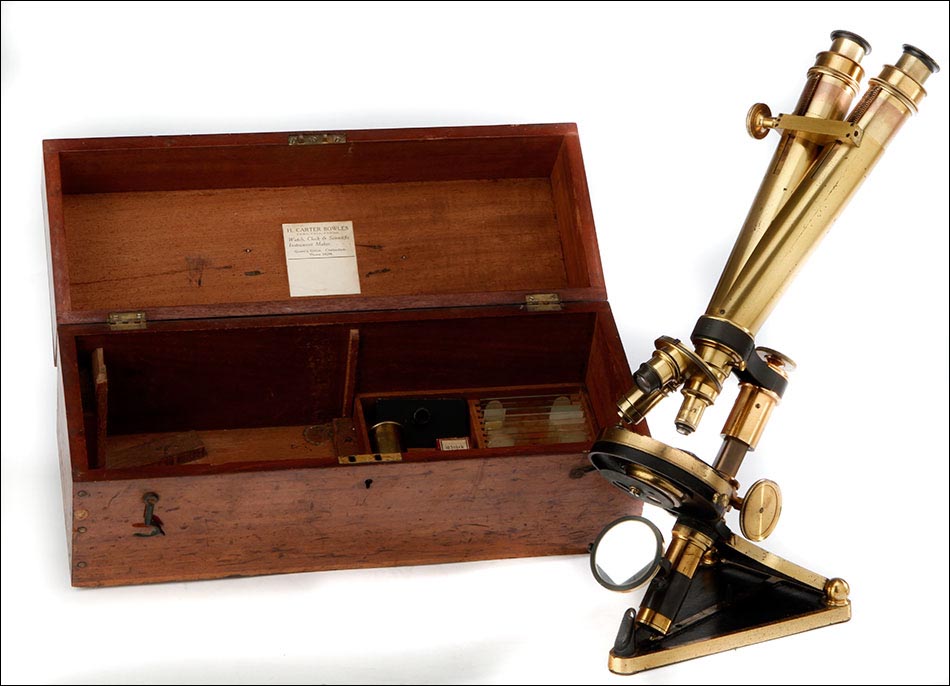 microscopio binocular antiguo