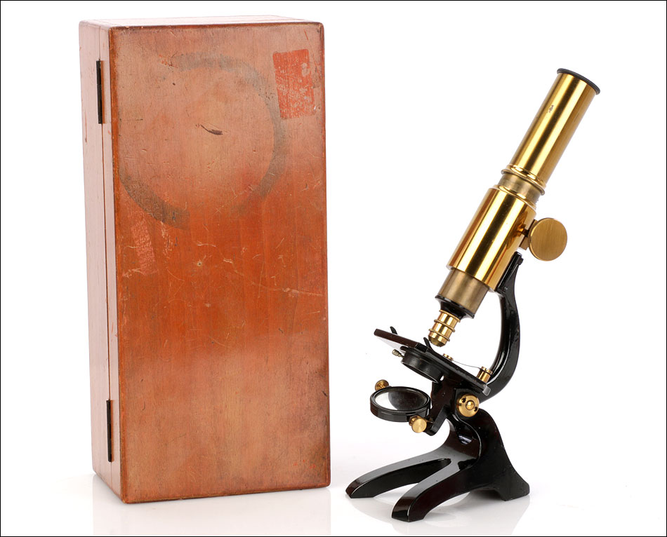 Microscopio Antiguo para Estudiante. Circa 1900