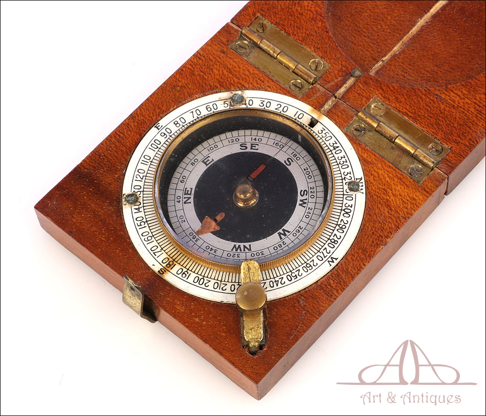 Brújula Militar Inglesa Antigua de la 1ª Guerra Mundial. Inglaterra, 1918