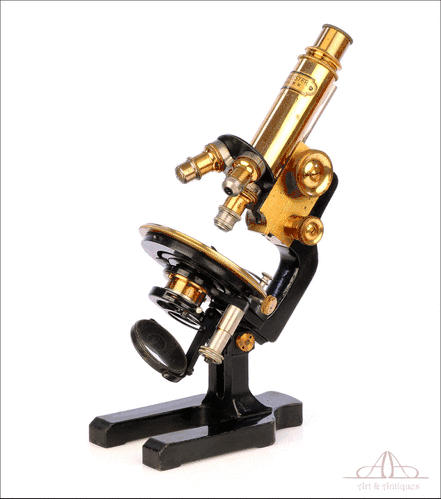 Antiguo Microscopio Ed. Messter. Alemania, Circa 1910.