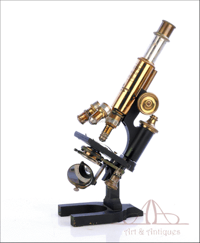 Antiguo Microscopio Reichert Stand. Alemania, 1920