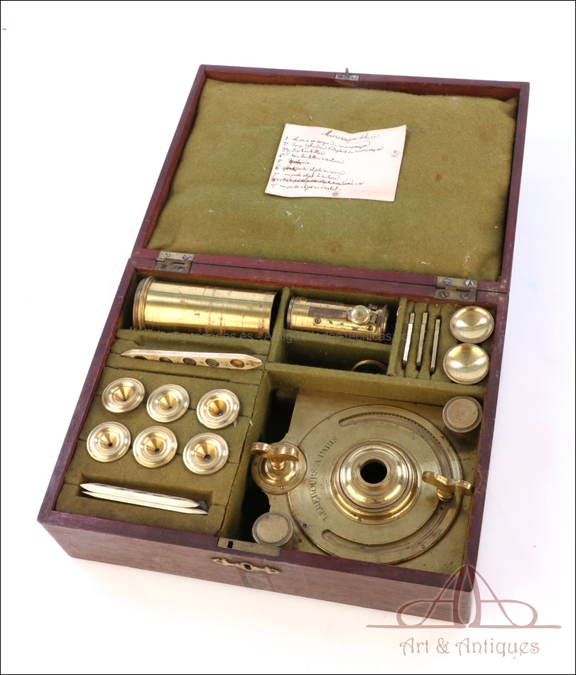 Microscopio Solar Antiguo Lerebours. Francia, Circa 1790-1810