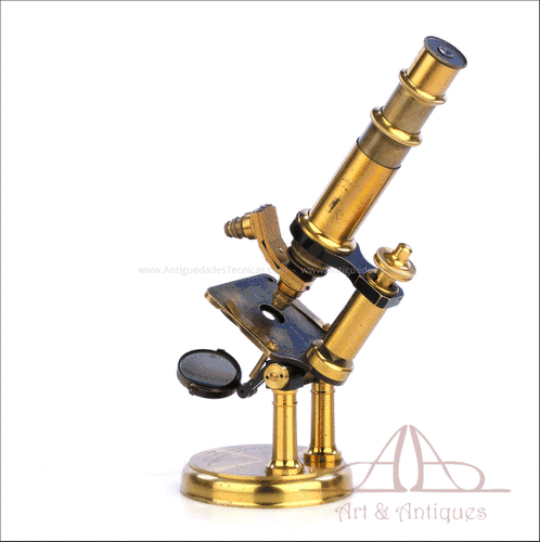 Raro Microscopio Antiguo C. Verick, Modelo 6. Francia, 1880