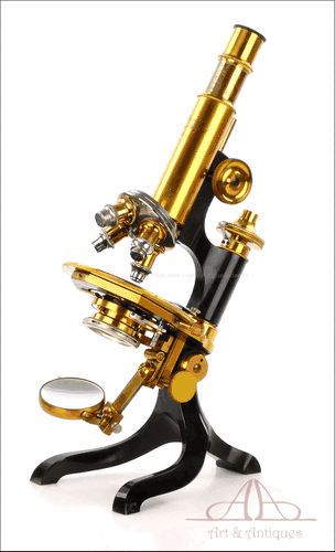 Microscopio Francés Stiassnie. Francia, Circa 1890