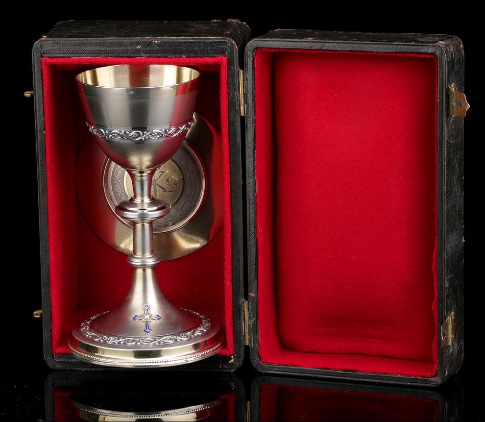 Antiguo Cáliz de Plata Maciza - AR-C-431