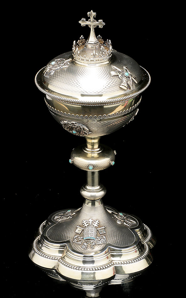 Copón Antiguo de Plata Maciza por Henri Chevron. Francia, Circa 1900