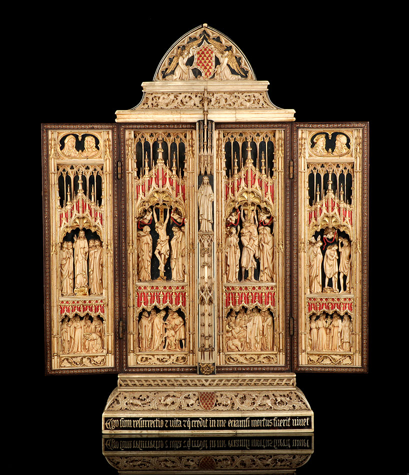 Tríptico Neogótico por Francisco Pallás y Puig. España, Circa 1900