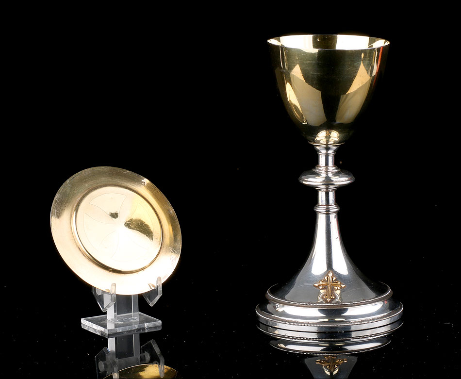 Antiguo Cáliz de Viaje en Plata . Francia, Circa 1900