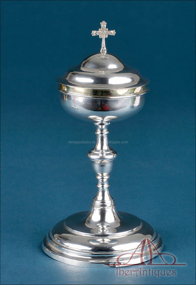 Antiguo Copón Español de Plata Hecho en España, Jerez de la Frontera en 1863