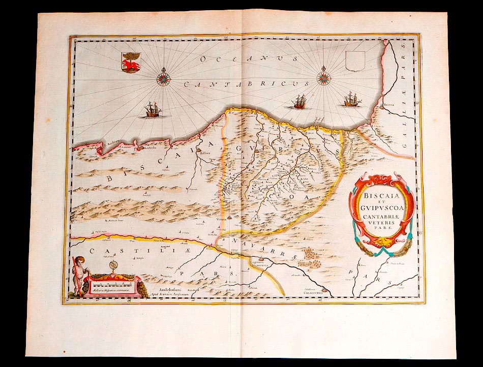 Mapa de Vizcaya y Guipúzcoa Antiguo