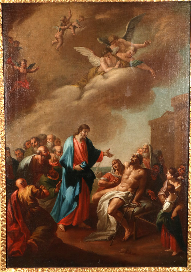 Óleo Antiguo - Pintura- “La Resurrección de Lázaro”. 1777