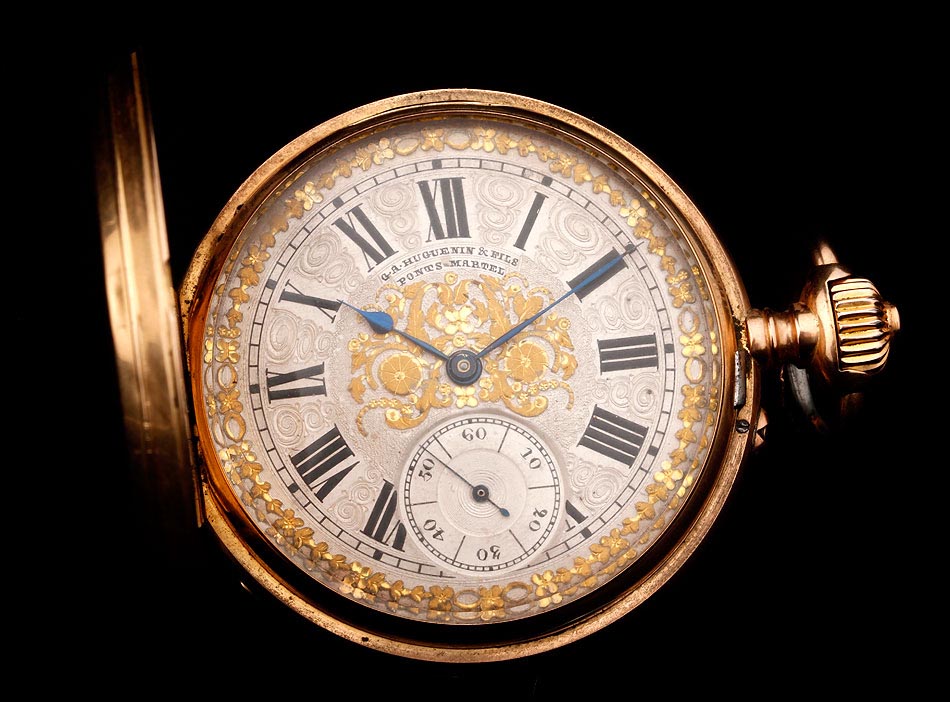 reloj de bolsillo antiguo Huguenin & Fils