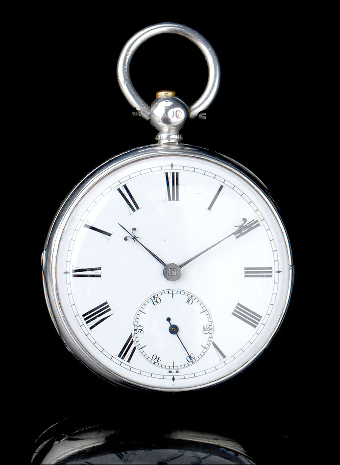 Antiguo Reloj de Plata Maciza Inglés, 1851