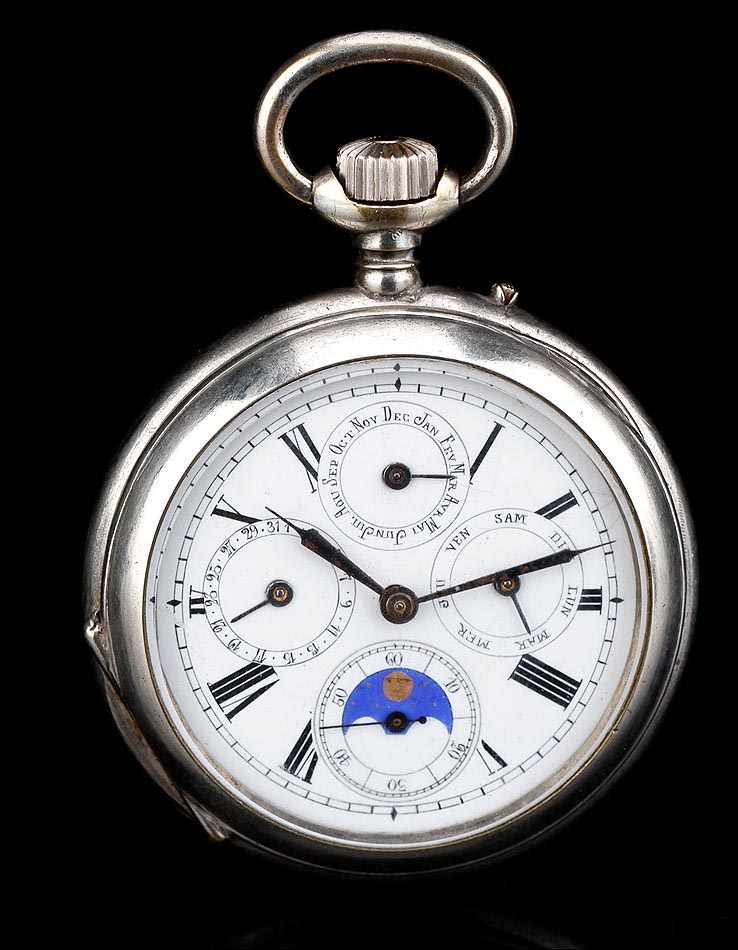Antiguo Reloj de Bolsillo con Calendario, 1890