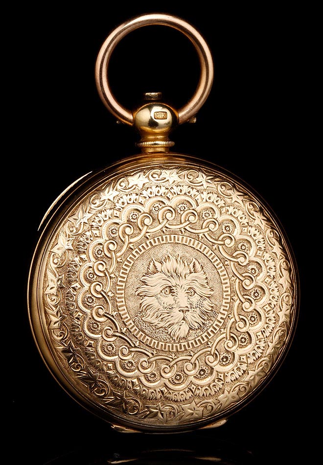 Reloj Antiguo de Oro 18K Macizo. G. A. Huguenin. Suiza, 1870