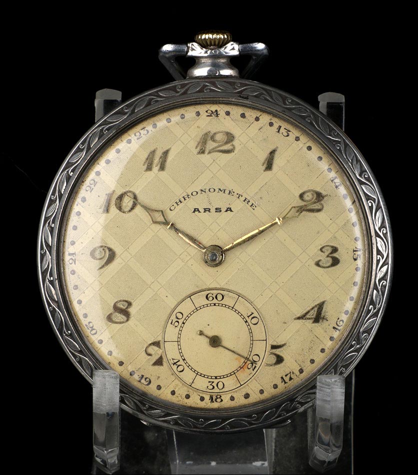 Reloj de Bolsillo Antiguo Art Decó en Plata