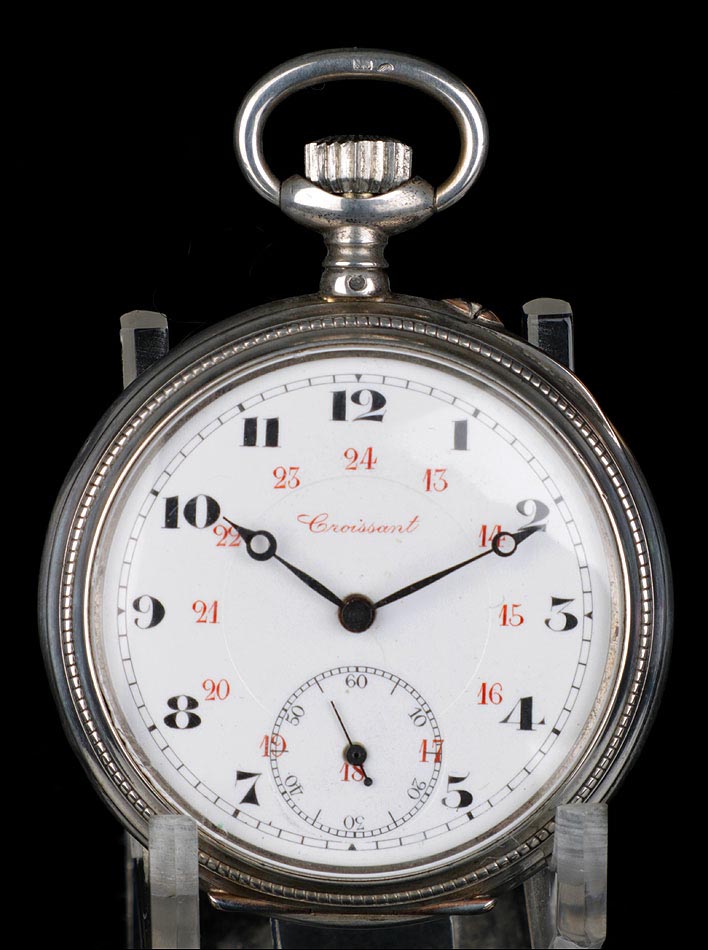 Antiguo Reloj de Bolsillo de plata. Croissant.