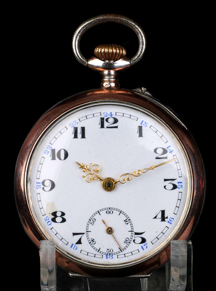 Reloj de Bolsillo Antiguo de Cilindro. Plata Suiza