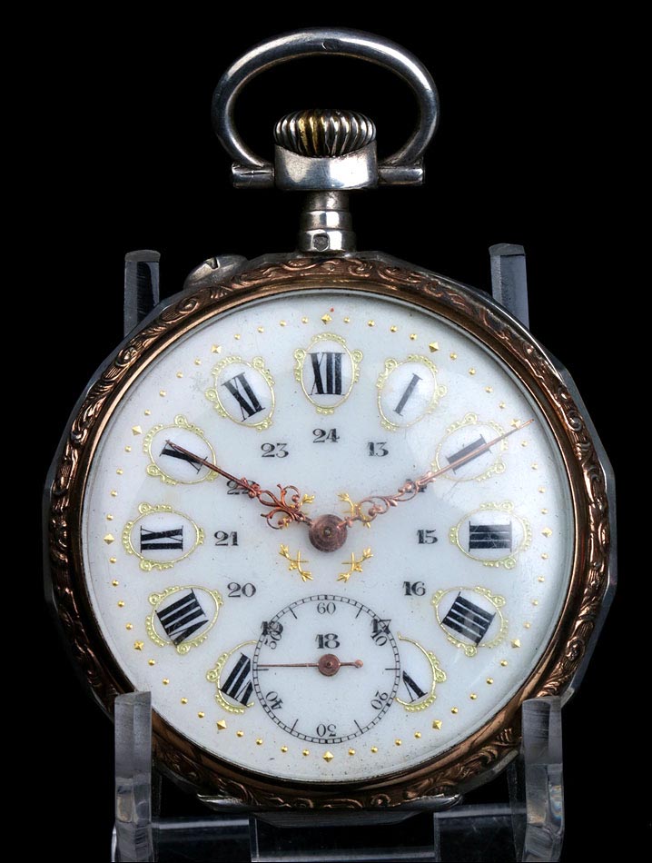Antiguo Reloj de Bolsillo Francés con Esfera de Porcelana.