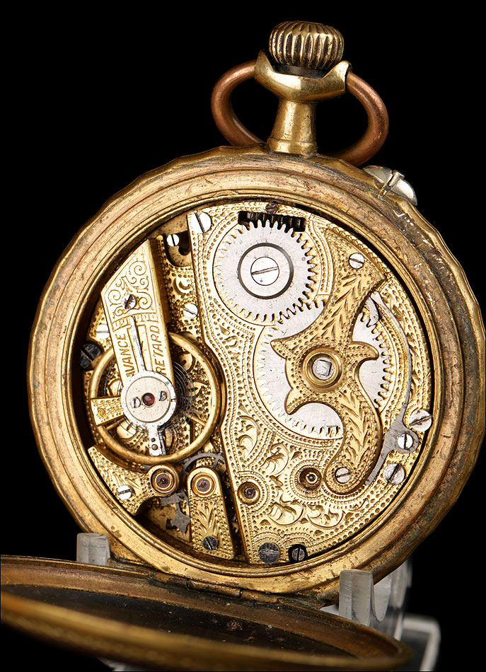 Antiguo Reloj de Bolsillo Roskopf con Bonita Maquinaria Circa 1900