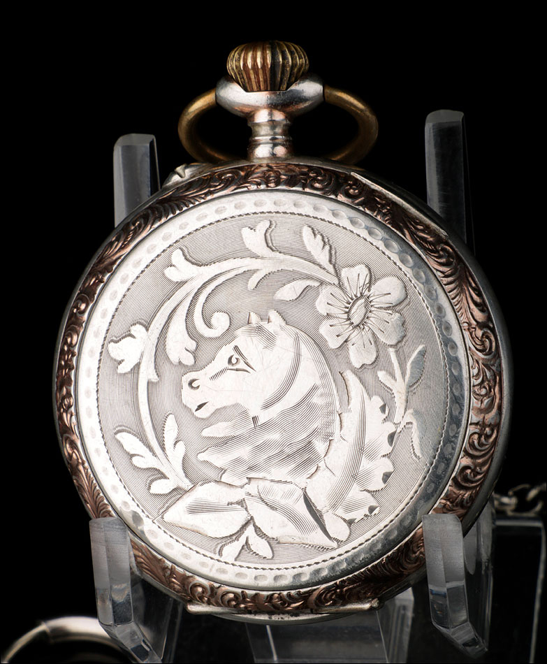 Reloj de Bolsillo en Plata Maciza. Antiguo. Suiza, Circa 1900