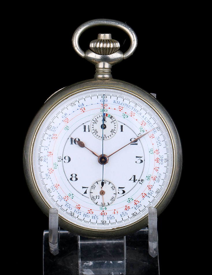 Cronómetro-Reloj de Bolsillo Antiguo. Francia, Circa 1915
