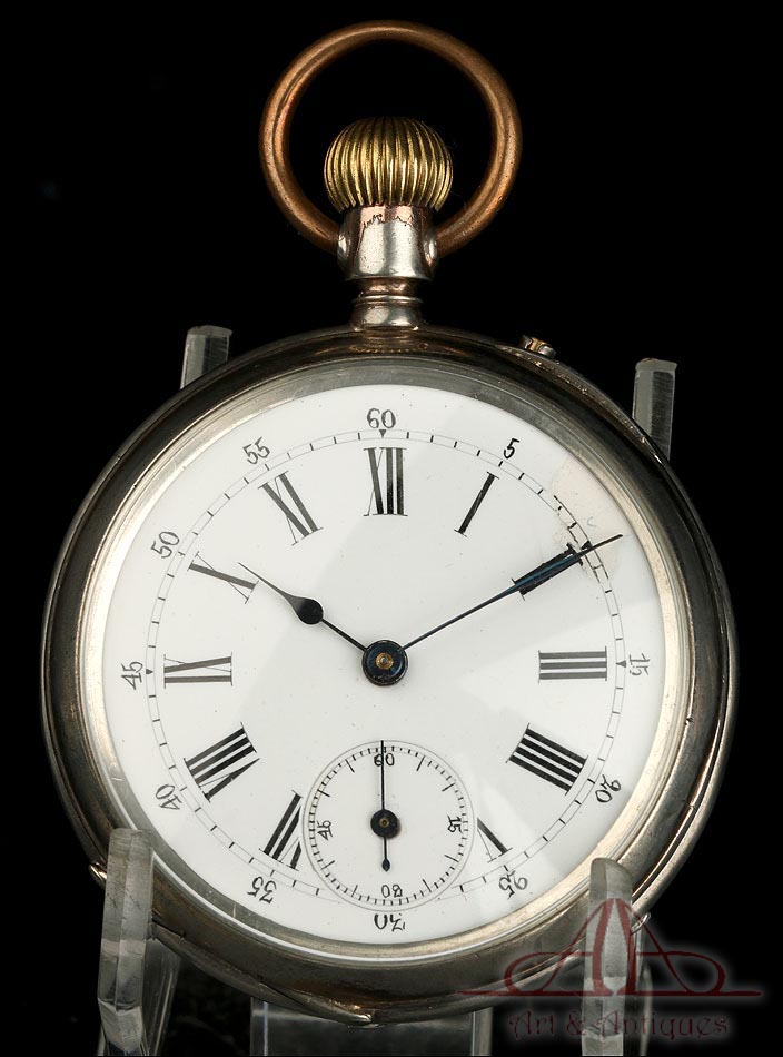 Antiguo Reloj de Bolsillo. Metal Plateado. Alemania, 1903