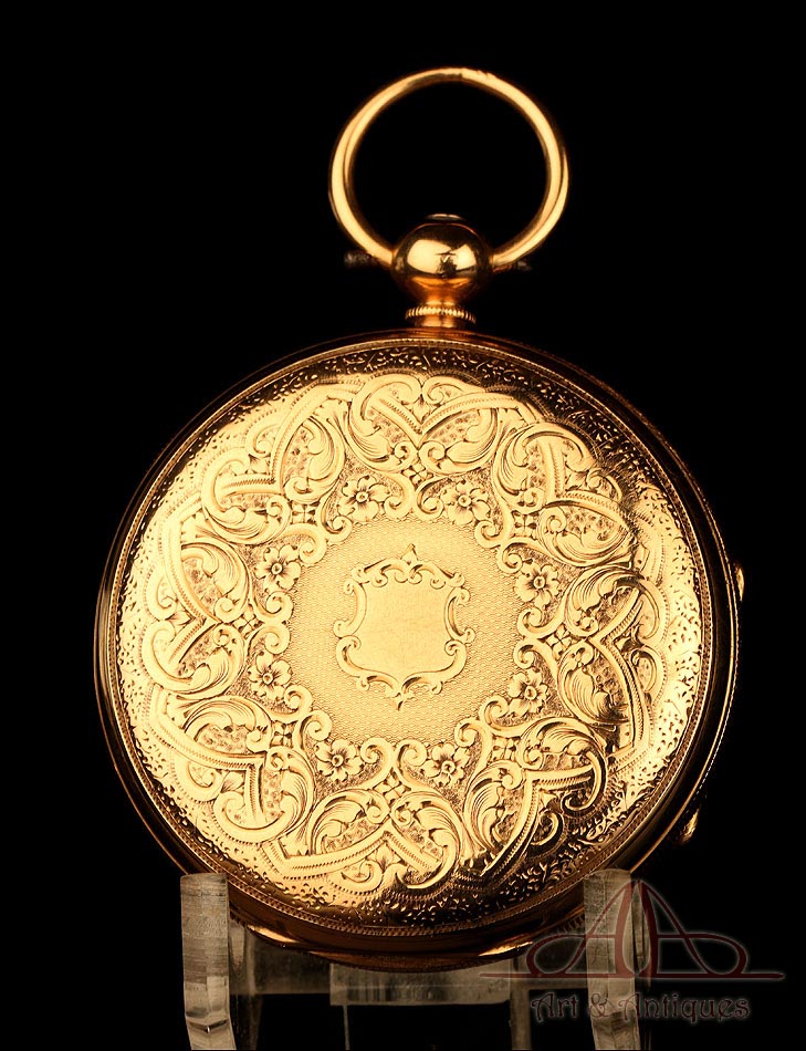 Maravilloso Reloj de Bolsillo Antiguo en Oro de 18K. William Bent. Londres, 1875