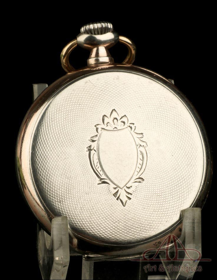 Antiguo Reloj de Bolsillo. Plata Maciza. Suiza, Circa 1900