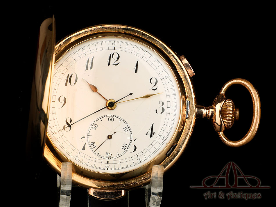 Antiguo Reloj de Bolsillo en Oro 18K y con Sonería a Minutos. Suiza 1900