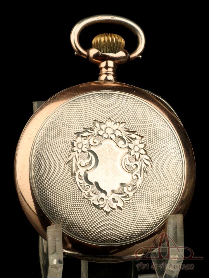 Antiguo Reloj de Bolsillo Omega. Plata Maciza. Alemania, Circa 1900