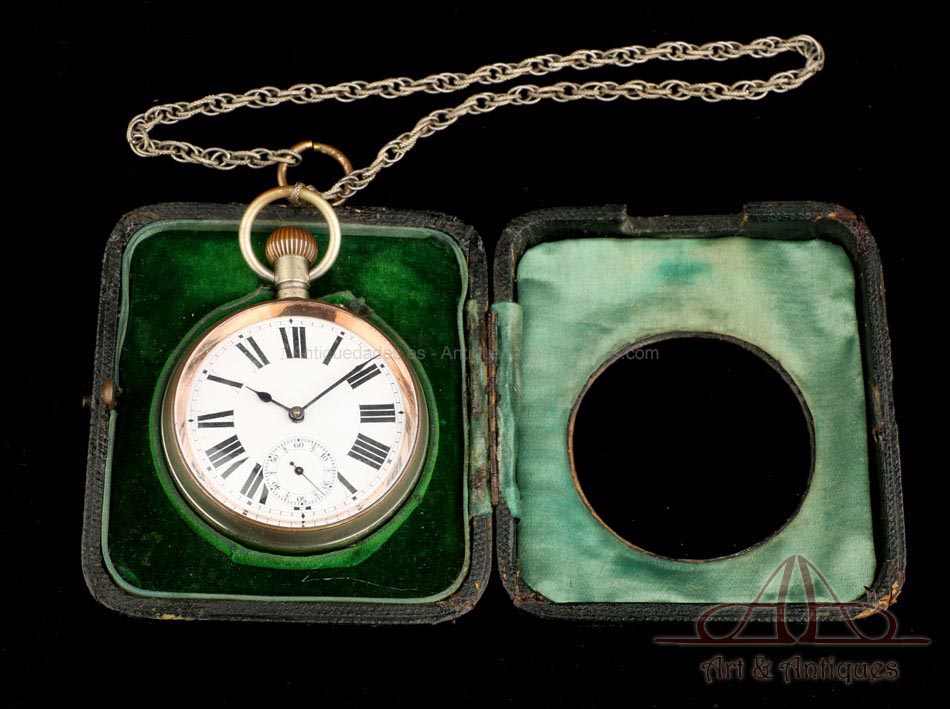 Reloj de Bolsillo Antiguo de 65 mm de Diámetro. Francia, Circa 1900