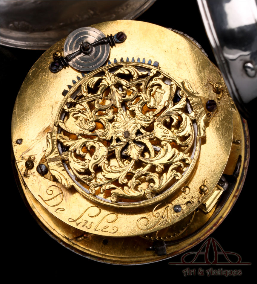 Muy Antiguo Reloj de Bolsillo Catalino Tipo Cebolleta. De Lisle. Francia 1700