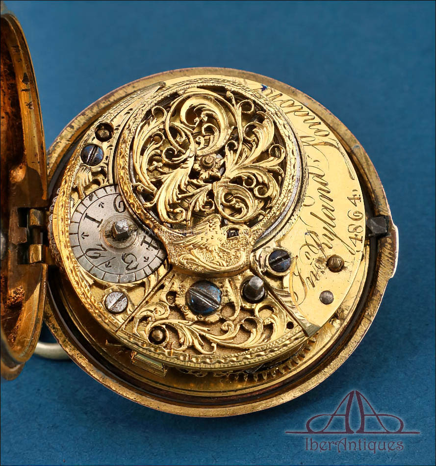 Antiguo Reloj de Bolsillo Catalino de Carey . John Ryland. Inglaterra, c. 1770