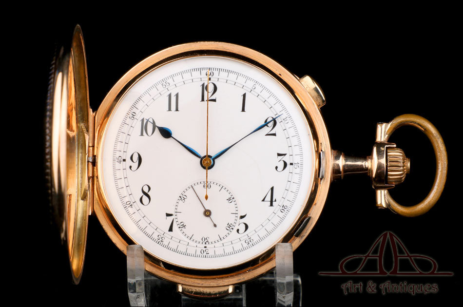 Antiguo Reloj de Bolsillo Esperantos. Sonería a Minutos. Crono de  Oro 14K. Suiza, 1900