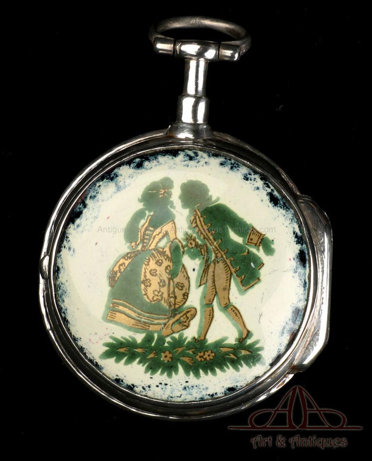 Reloj de Bolsillo Catalino Antiguo con Esmalte. Francia, Circa 1800