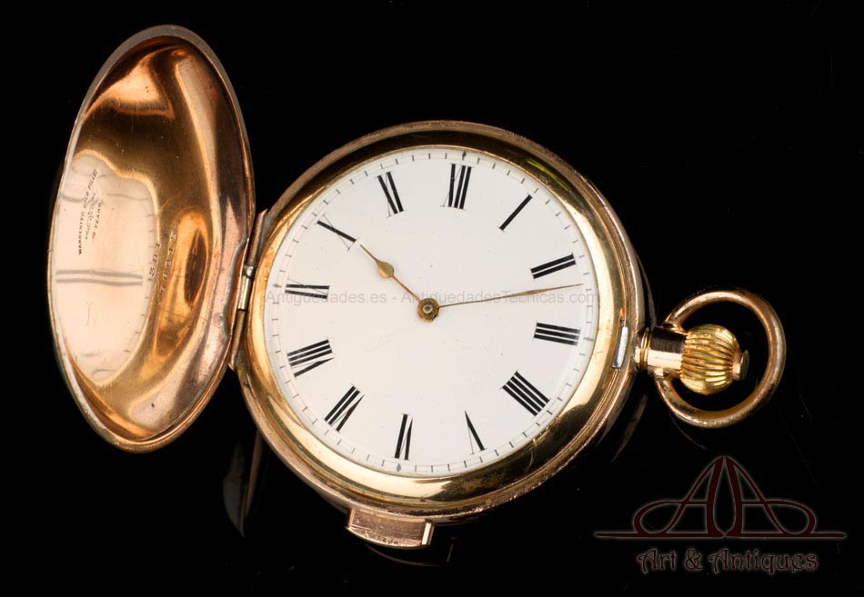 Antiguo Reloj de Bolsillo Sonería de Cuartos. Chapado en Oro. Circa 1920.
