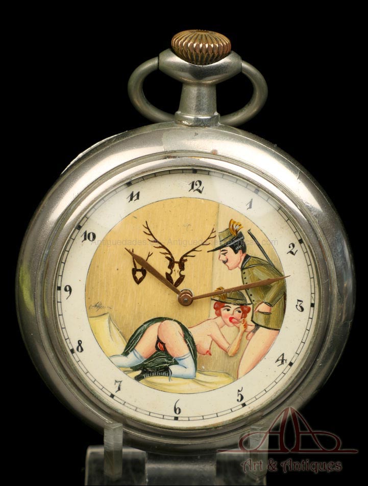 Antiguo Reloj Doxa Erótico. Esfera Pintada a Mano. Suiza, 1910