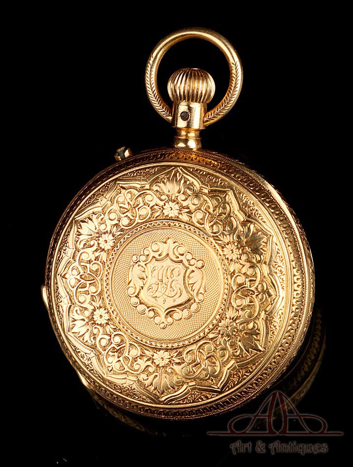 Reloj de Bolsillo Antiguo en Oro de 18K. Thomas Russell. Inglaterra, 1879