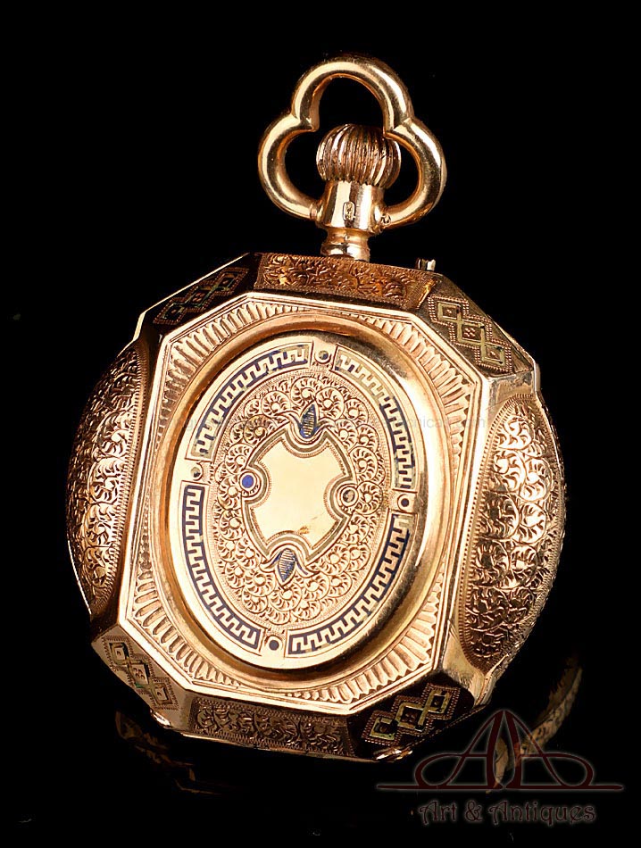 Reloj de Bolsillo para Señora. Oro Macizo de 14K. Perret & Cie. Suiza, Circa 1880
