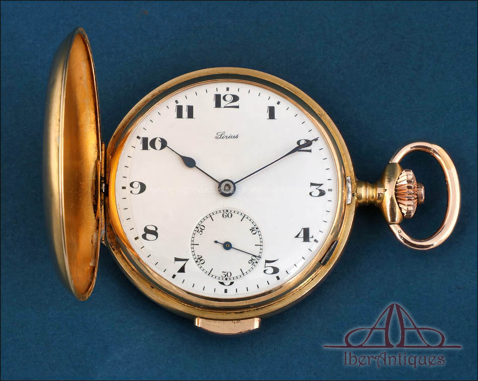 Antiguo Reloj de Bolsillo Sirius de Oro 18K y Sonería a Minutos. Suiza, 1915