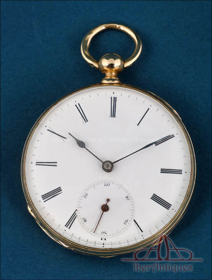Antiguo Reloj de Bolsillo Suizo de Oro 18K. Suiza, 1875–1885