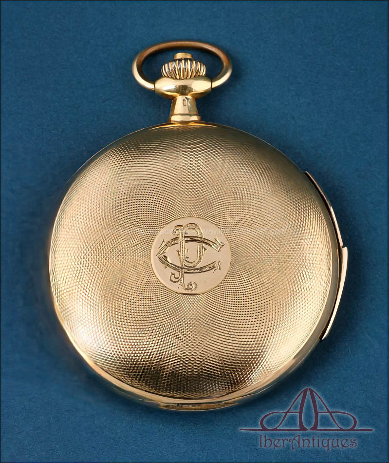 Antiguo Reloj de Bolsillo Repetición a Minutos Juvenia, Oro de 18K. Suiza, ca.1910