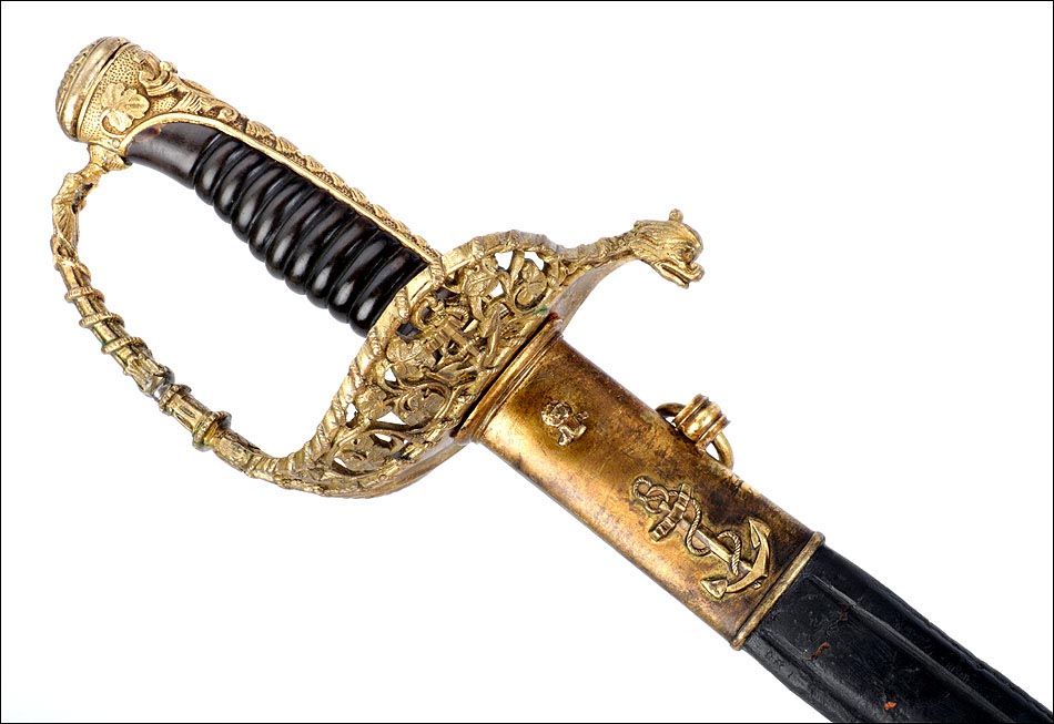 Espada de Oficial de Marina. Antigua. Francia, S. XIX
