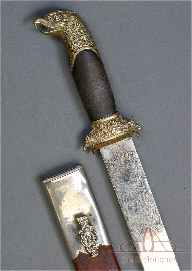 Machete Cubano para Oficial de Infantería Español en Cuba. S. XIX