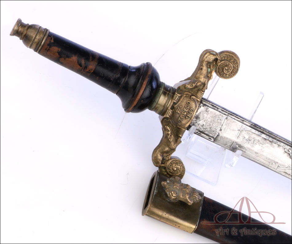 Antigua Bayoneta de Taco. Con Vaina. Toledo, España, 1859