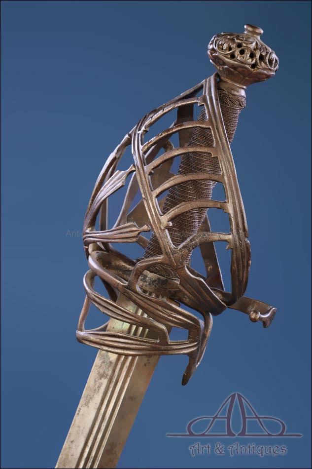 Antigua Espada Schiavona. Italia, Circa 1800