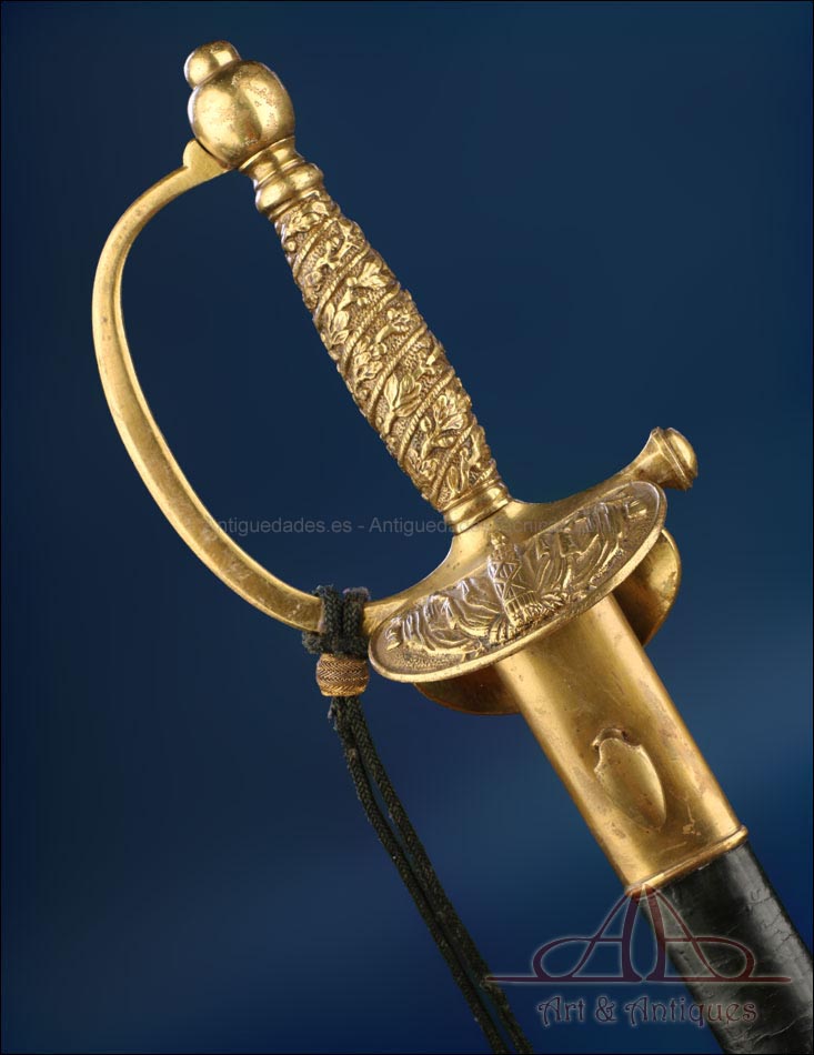 Espada Antigua de Oficial de Justicia Militar M. 1853. Francia